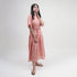Green Floral Hand Printed Cotton Womens Casul Midi Dress