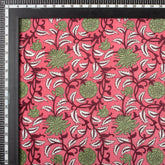 Green Floral Indian Hand Block Printed Fabric