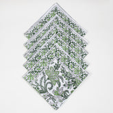 Green Floral Pure Cotton Napkin For Dining Table