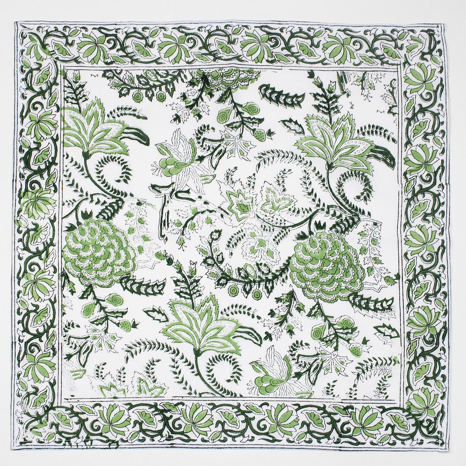 Green Floral Pure Cotton Napkin For Dining Table