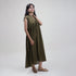 Green Indian Cotton Midi dress for Women 