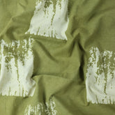 Green Kimono Dabu Hand Block Print Fabric