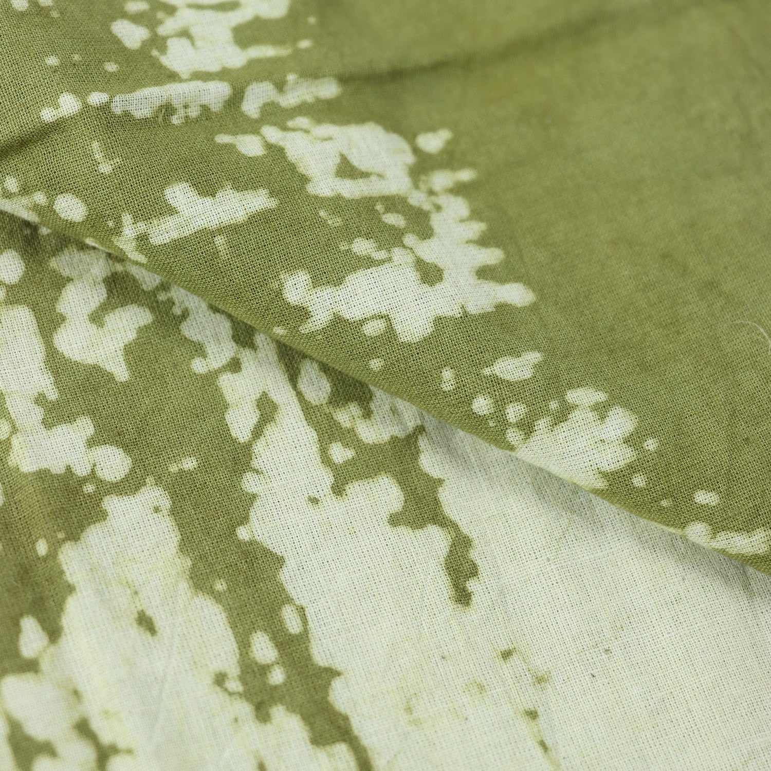 Green Kimono Dabu Hand Block Print Fabric