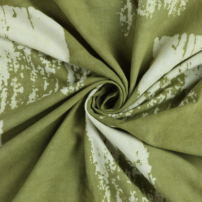 Green Kimono Dabu Hand Block Print Fabric