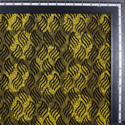 Green Leaf Hand Block Prin Dabu Fabric