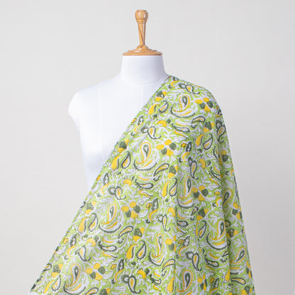 Green Leaf Hand Block Print Cotton Beach Sarong Wrap