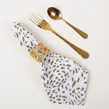 Green Leaf Hand Blocked Pure Cotton Printed Napkin Cloth