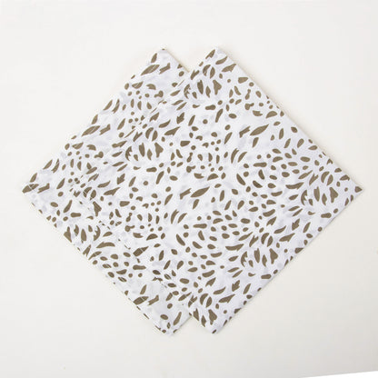 Green Leaf Hand Blocked Pure Cotton Printed Napkin Cloth