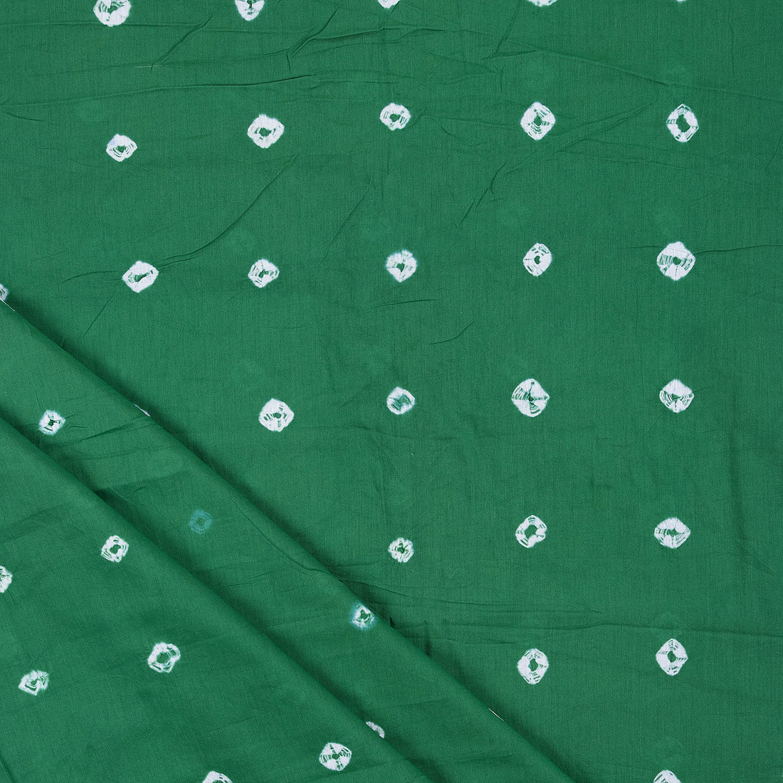 Green Organic Cotton Shibori Tie Dye Fabric
