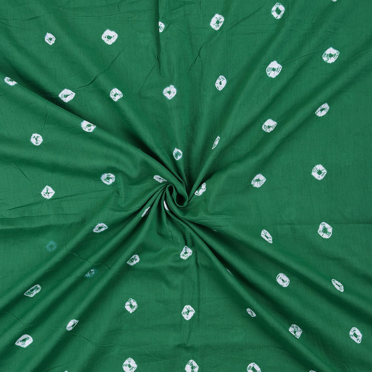 Green Organic Cotton Shibori Tie Dye Fabric