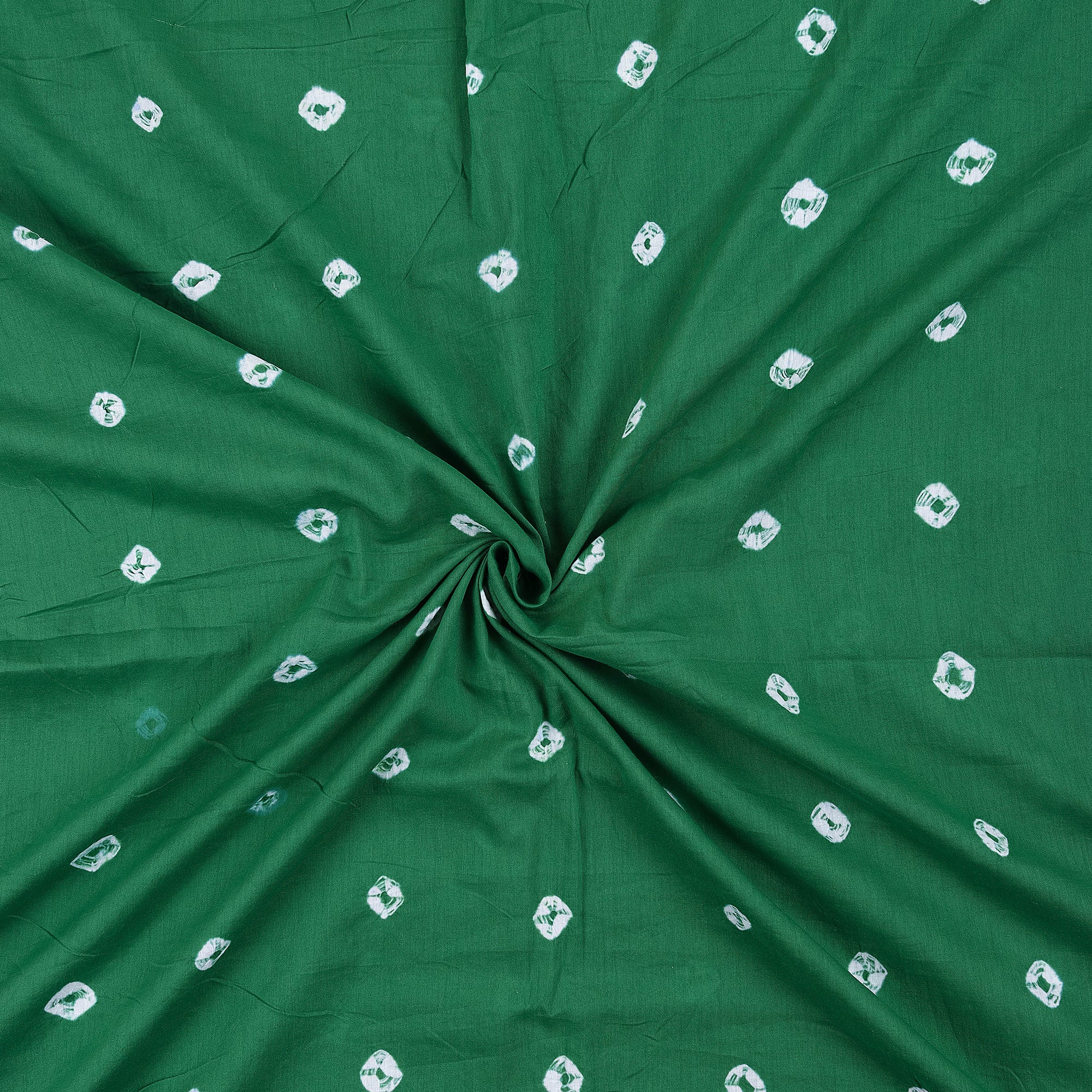 Green Organic Cotton Shibori Tie Dye Fabric