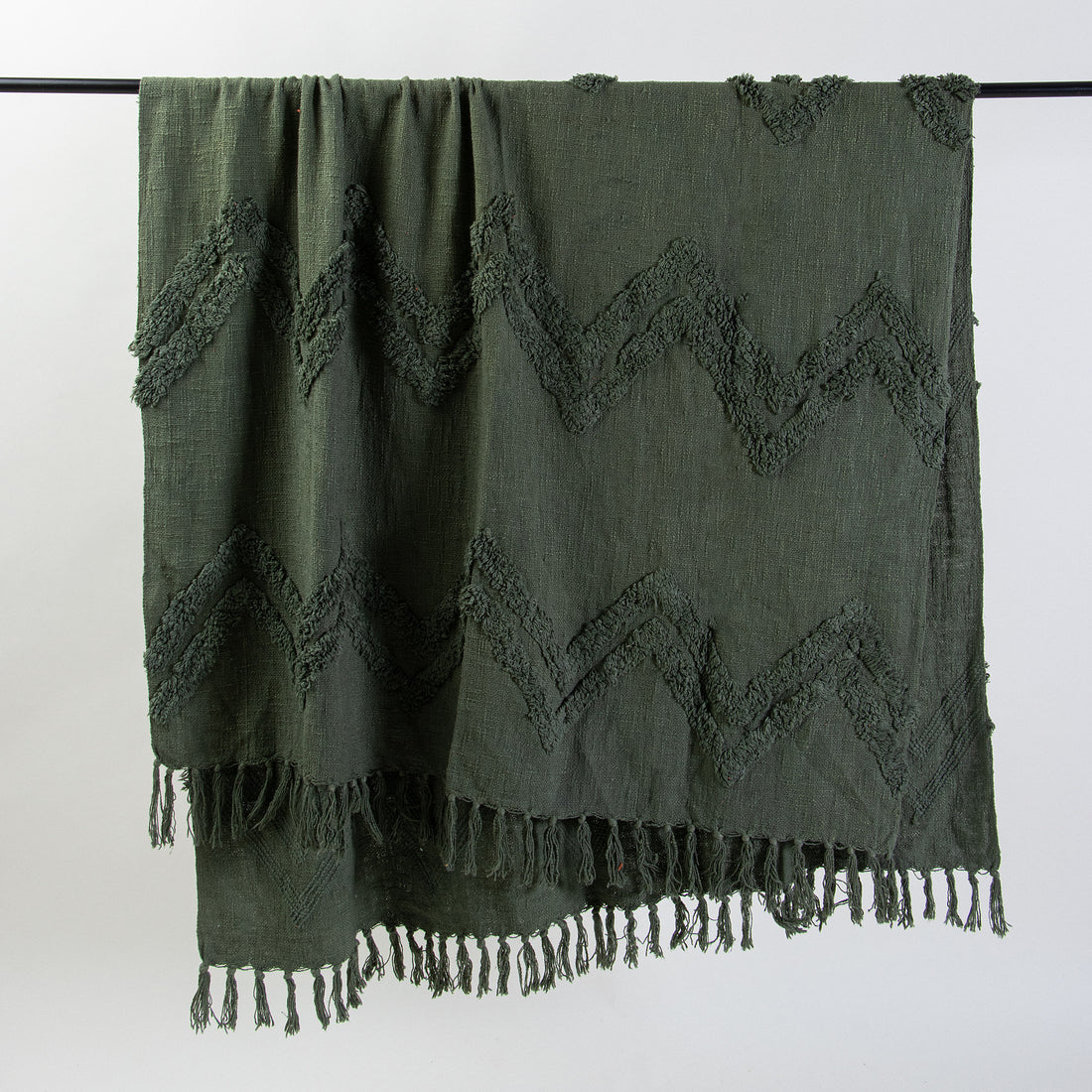 Green Organic Cotton Solid Throws For Couch