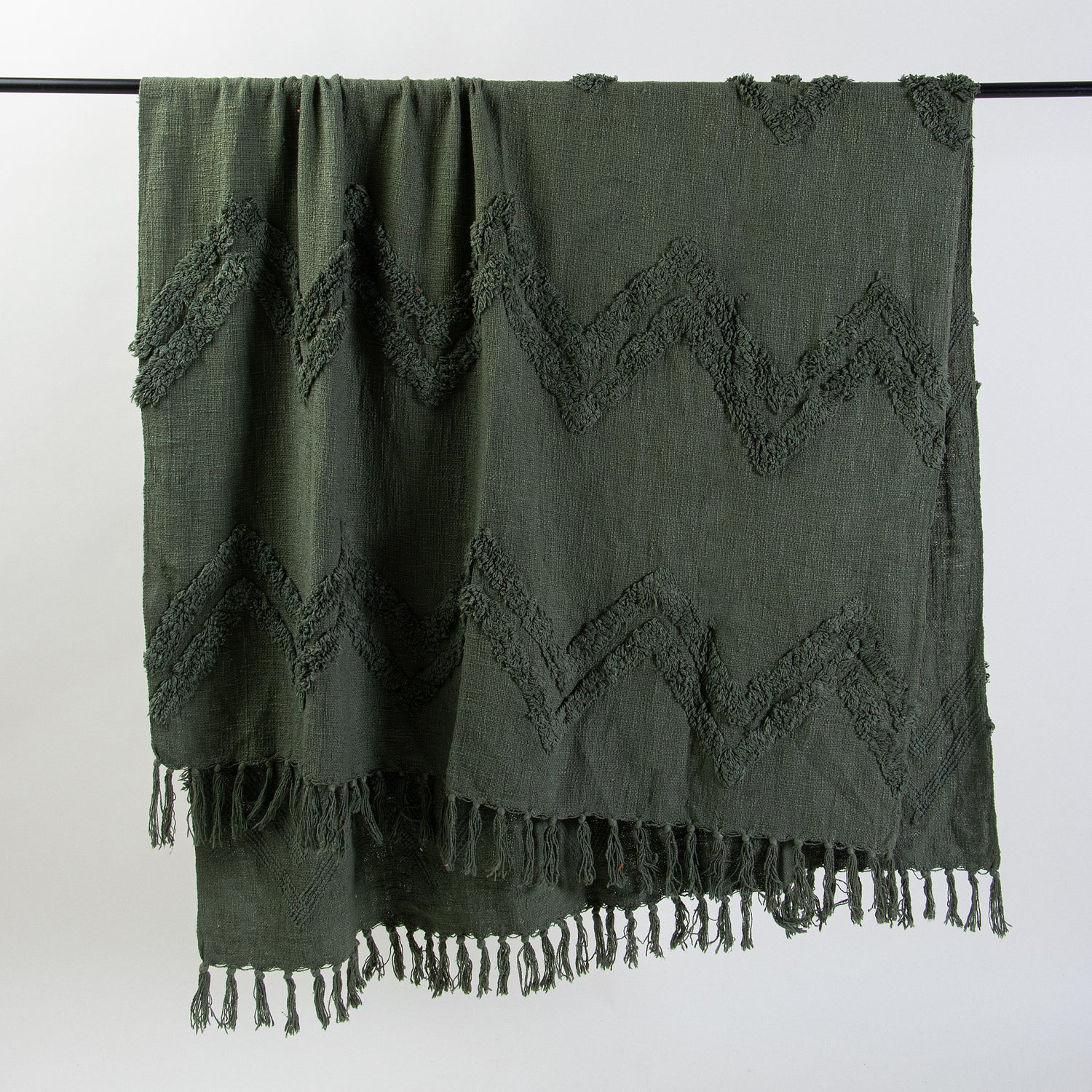 Green Organic Cotton Solid Throws For Couch