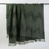 Green Organic Cotton Solid Throws For Couch