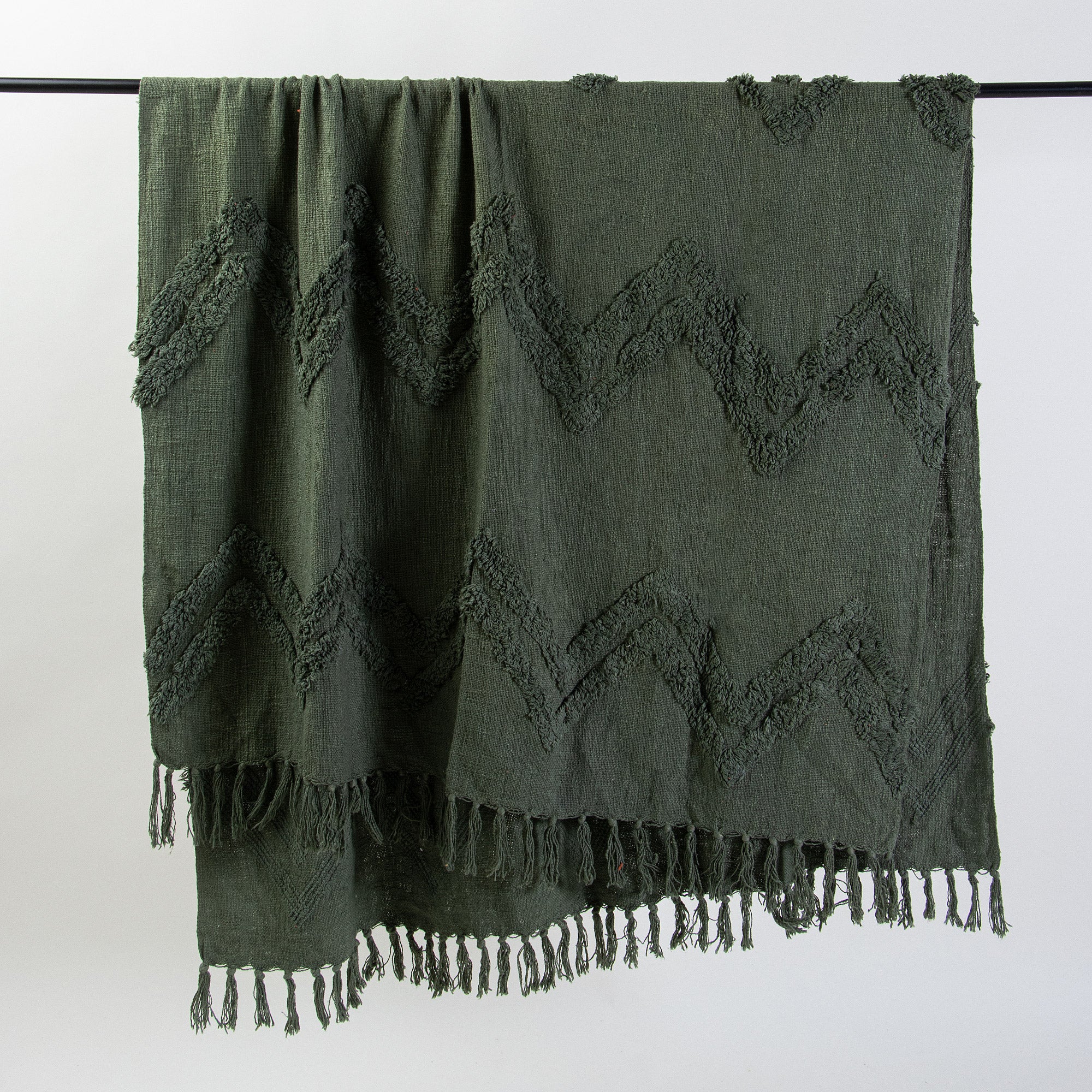 Green Organic Cotton Solid Throws For Couch