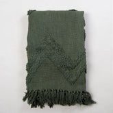 Green Organic Cotton Solid Throws For Couch