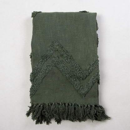 Green Organic Cotton Solid Throws For Couch
