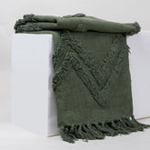 Green Organic Cotton Solid Throws For Couch