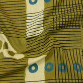 Green Patchwork Hand Block Print Fabric