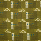 Green Patchwork Hand Block Print Fabric