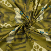 Green Patchwork Hand Block Print Fabric