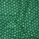 Green Polkas Dots Hand Block Printed Cotton Fabric