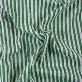 Green Striped Hand Block Print Cotton Cloth Fabric