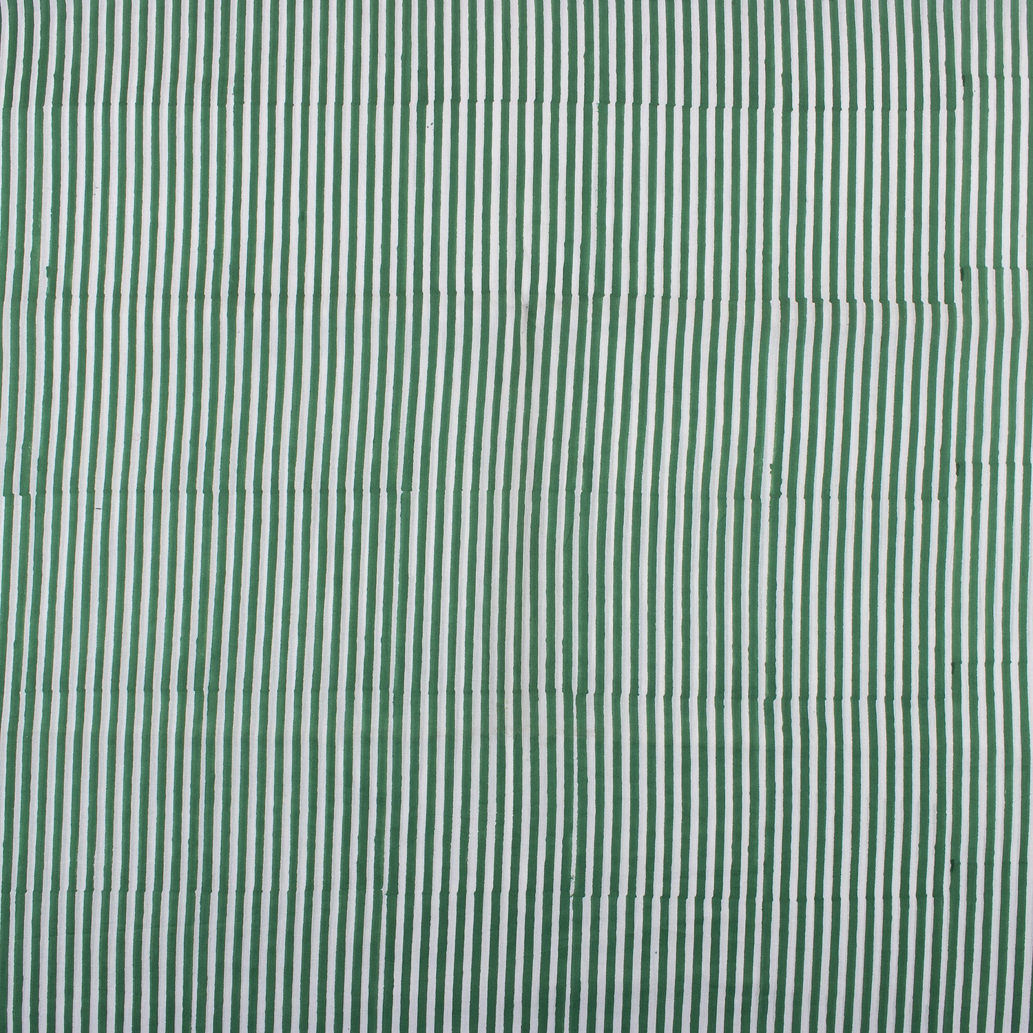 Green Striped Hand Block Print Cotton Cloth Fabric