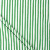 Green Striped Hand Block Print Cotton Fabric