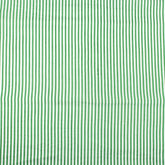 Green Striped Hand Block Print Cotton Fabric