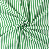 Green Striped Hand Block Print Cotton Fabric