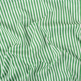 Green Striped Hand Block Print Cotton Fabric