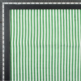 Green Striped Hand Block Print Cotton Fabric