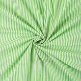 Green Striped Hand Block Printed Cotton Dress Fabric