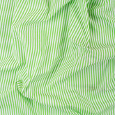 Green Striped Hand Block Printed Cotton Dress Fabric