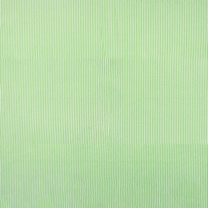 Green Striped Hand Block Printed Cotton Dress Fabric
