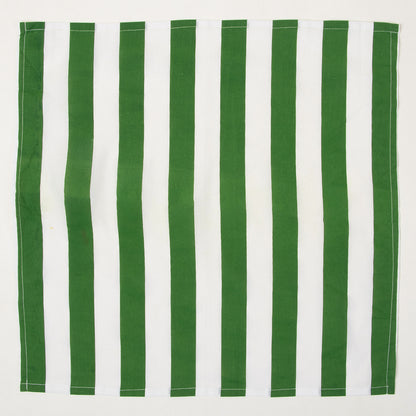 Green Striped Hand Block Printed Dinner Napkin Cloth Reusable
