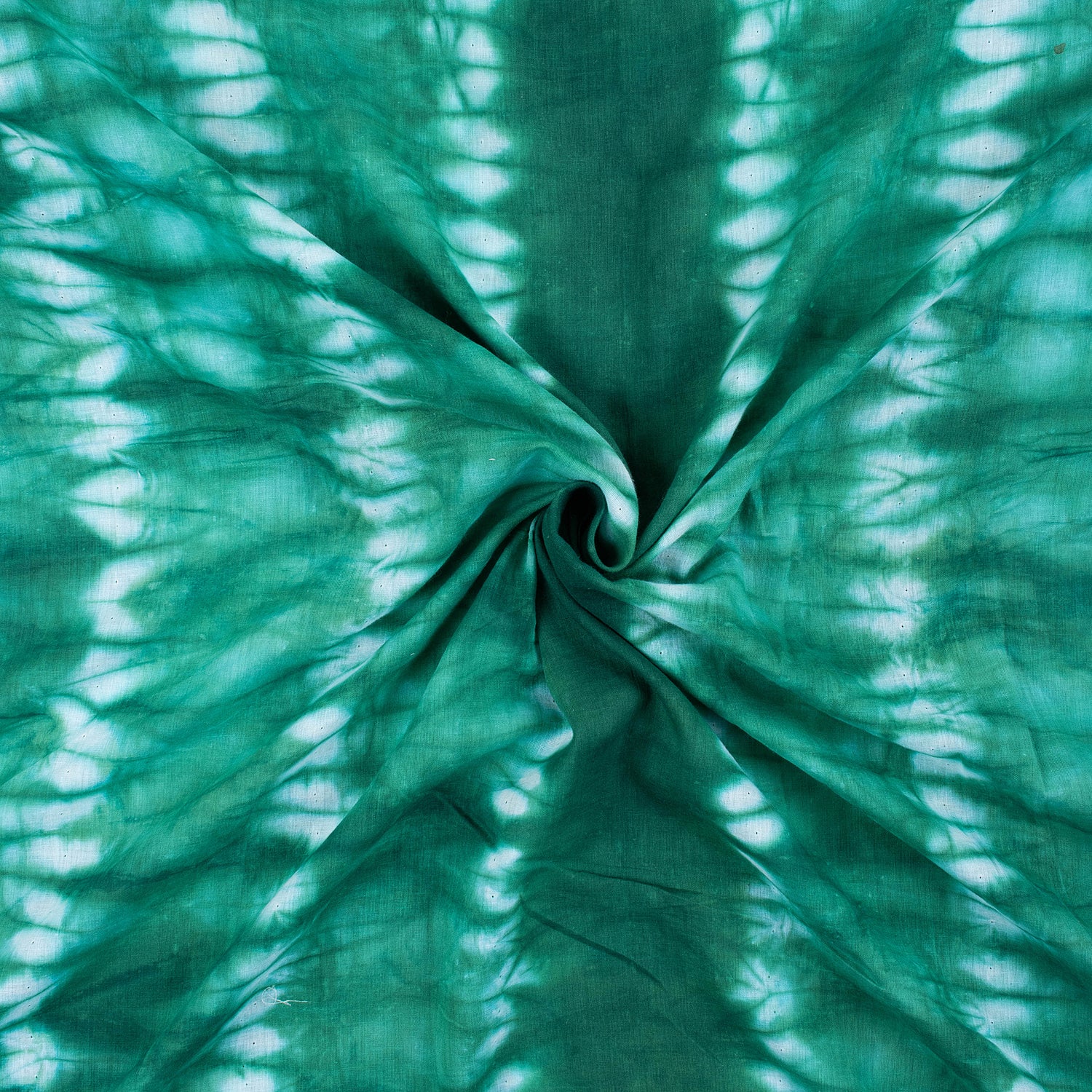 Green Striped Indian Tie Dye Shibori Fabric