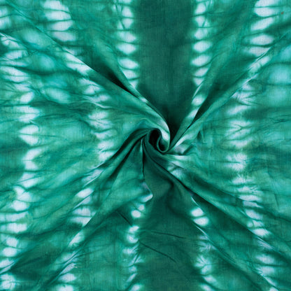 Green Striped Indian Tie Dye Shibori Fabric