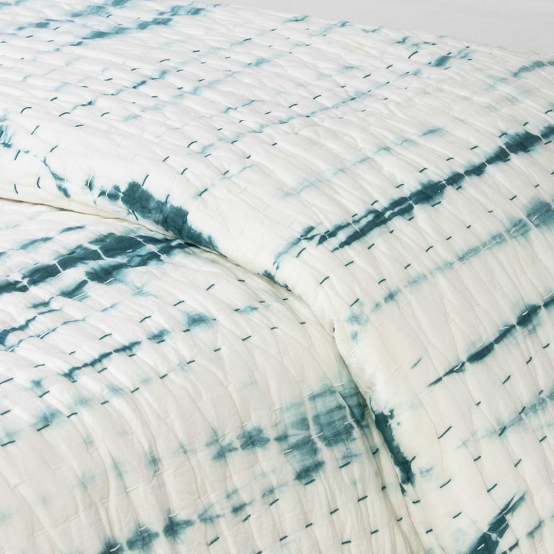 Green Vegetable Dyed Hand Cotton Kantha Quilts