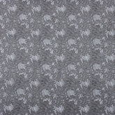 Grey Floral Indian Block Printed Fabric