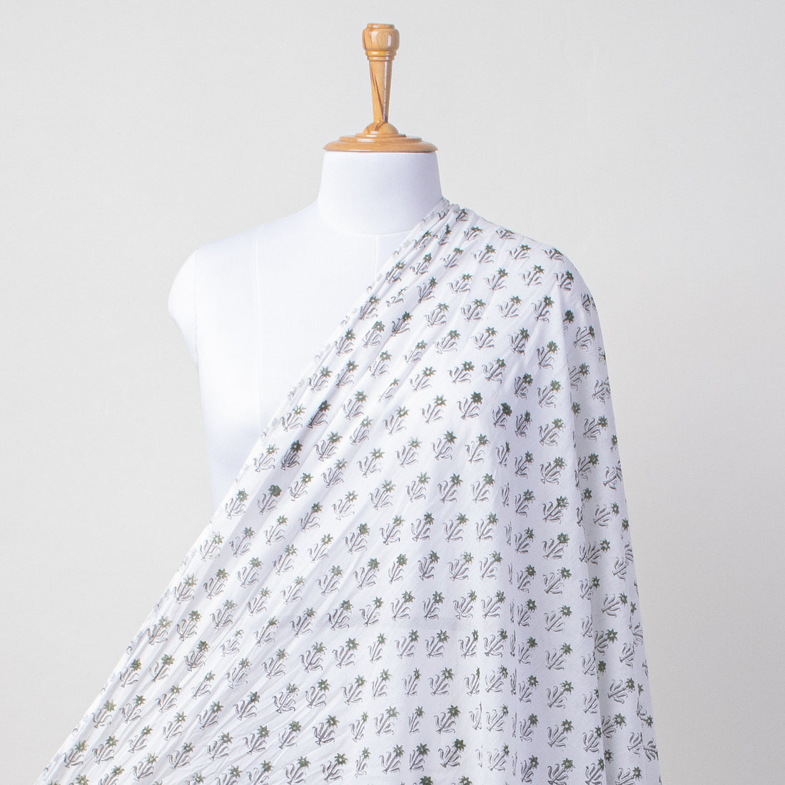 Grey Floral Printed Cotton Beach Sarong Wrap For Women