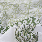 Grey Floral Printed Cotton Beach Sarong Wrap For Women