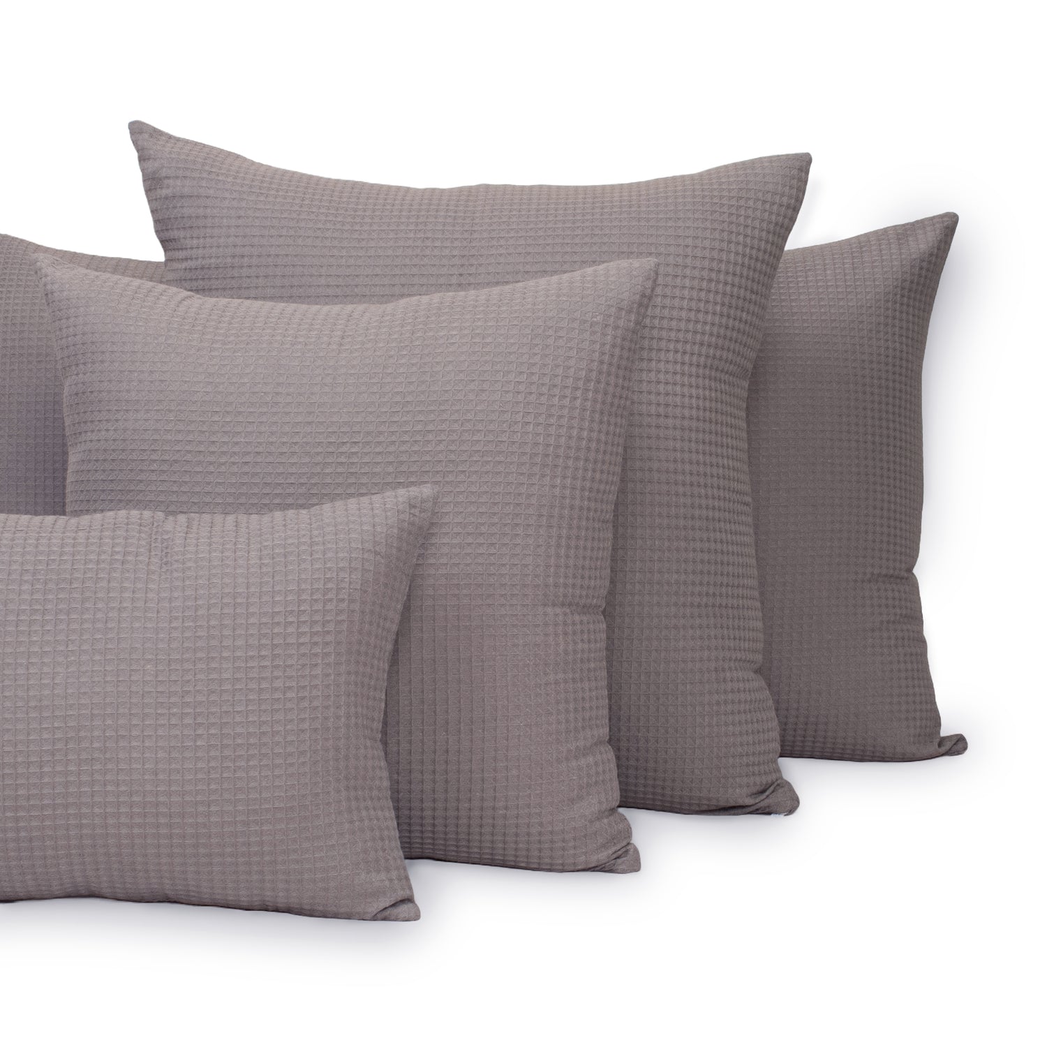 Grey Organic Cotton Waffle Pillowcase