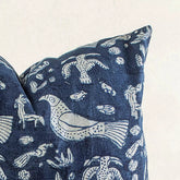 Hand Block Bird Printed Cotton Canvas Cushion Covers