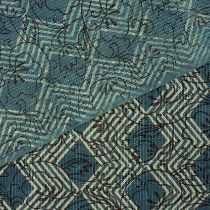Hand Block Dabu Pure Cotton Kantha Soft Dress Fabric