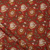 Hand Block Floral Bagru Printed Fabric Dress Material