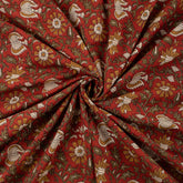 Hand Block Floral Bagru Printed Fabric Dress Material