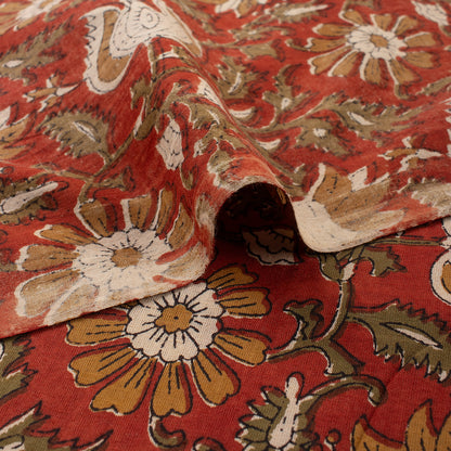 Hand Block Floral Bagru Printed Fabric Dress Material