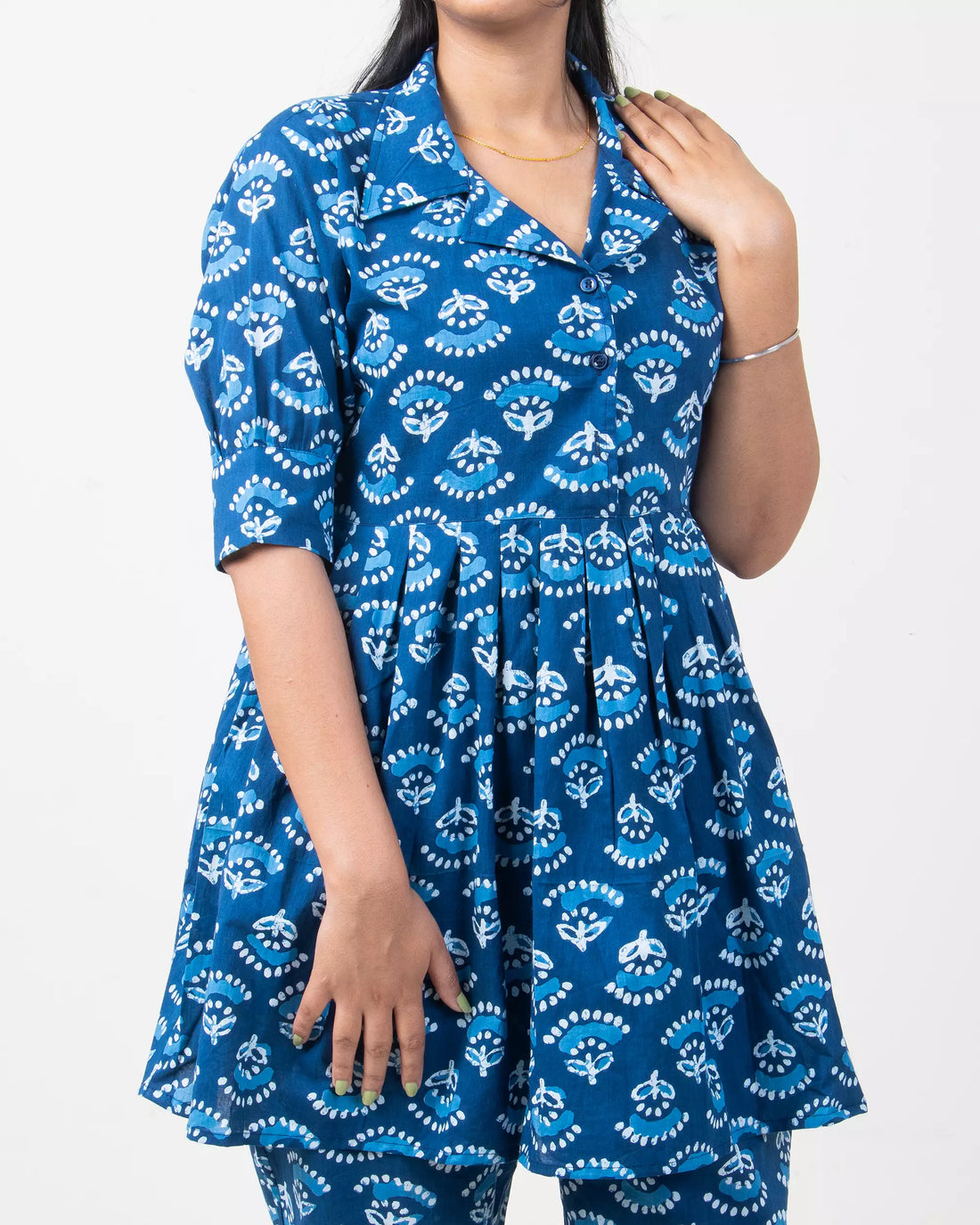 Hand Block Floral Cotton Ladies Co-Ord Set